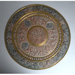 Indian brass and copper wall plaque, Tanjore, India, late...