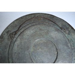 Placă de perete indiană de alama si cupru Tanjore India sfarsit de sec XIX-inceput de secol XX