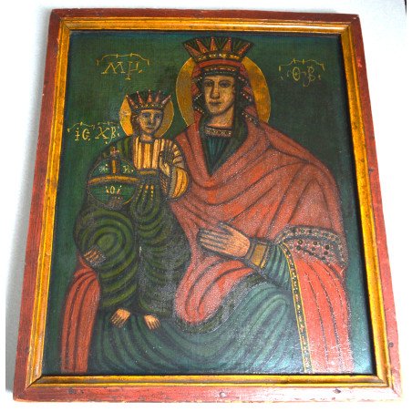 "The Mother of God with the Child" icon on wood, Moldavia, 19th century