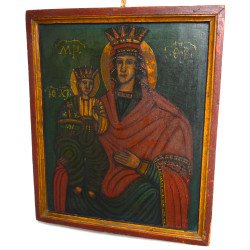 "Maica Domnului cu pruncul" icoana pe lemn Moldova secolul XIX