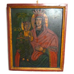 "Maica Domnului cu pruncul" icoana pe lemn Moldova secolul XIX