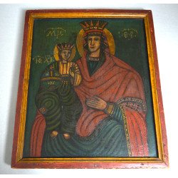 "Maica Domnului cu pruncul" icoana pe lemn Moldova secolul XIX