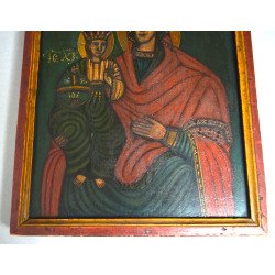 "Maica Domnului cu pruncul" icoana pe lemn Moldova secolul XIX