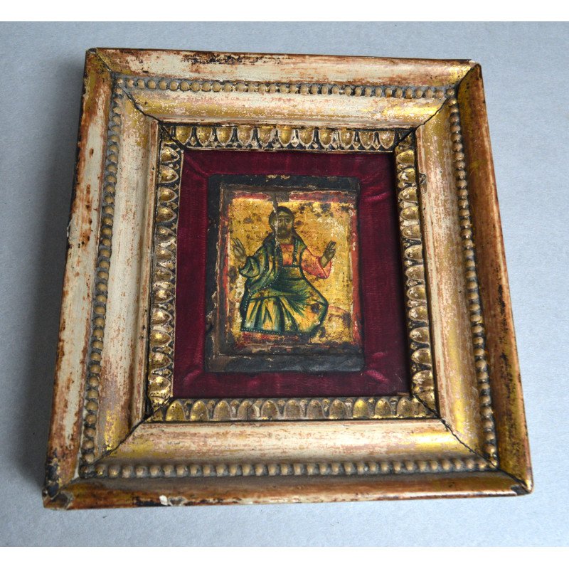 "Iisus Pantocrator" icoana pe lemn de factura greceasca secolul XVIII