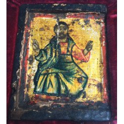 "Iisus Pantocrator" icoana pe lemn de factura greceasca secolul XVIII