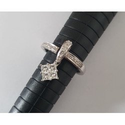 Inel aur alb 18k diamond drop