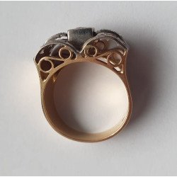 inel art deco aur diamante