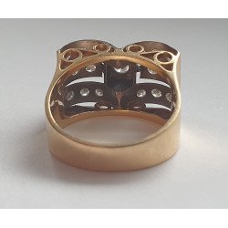 inel art deco aur diamante