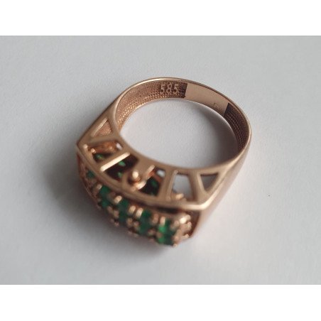 14k gold anti-stress ring - natural stones