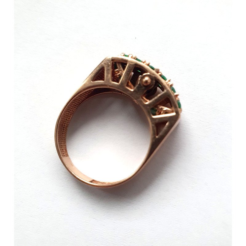 14k gold anti-stress ring - natural stones