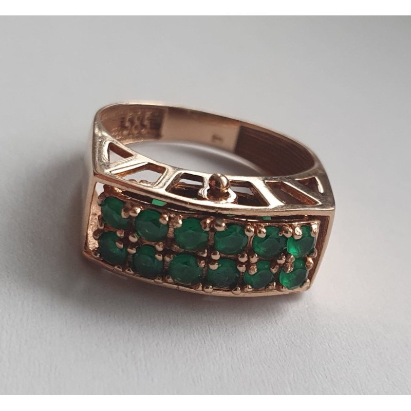 14k gold anti-stress ring - natural stones
