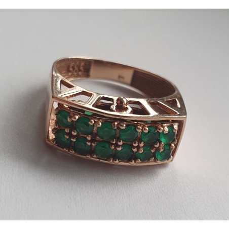 14k gold anti-stress ring - natural stones