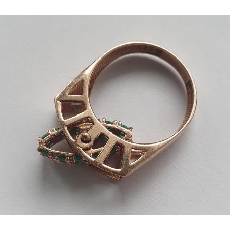 14k gold anti-stress ring - natural stones