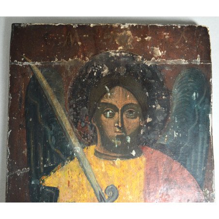 "The Archangel Michael" icon on wood, 18th century