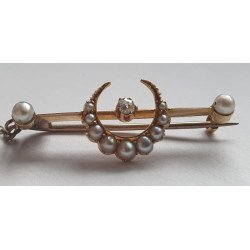 brosa veche semiluna aur diamant