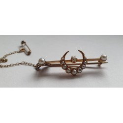 brosa veche semiluna aur diamant