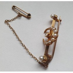 brosa veche semiluna aur diamant