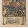 „Xilogravură germană sec. XVI – scenă de asediu, colorată manual, cercul Albrecht Dürer”
