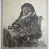 Gravură în acvaforte după Rembrandt van Rijn „Mama lui Rembrandt in vesminte de vaduva”, secolul XVII-XVIII