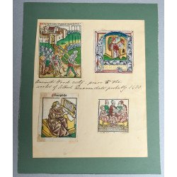 Patru xilogravuri...