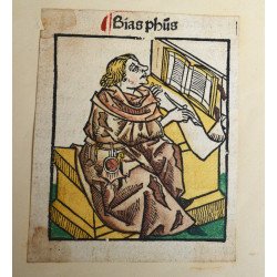 Patru xilogravuri incunabulare din spațiul nord-german și francez colorate manual cca. 1475–1489