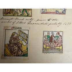 Patru xilogravuri incunabulare din spațiul nord-german și francez colorate manual cca. 1475–1489