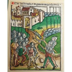 Patru xilogravuri incunabulare din spațiul nord-german și francez colorate manual cca. 1475–1489