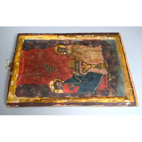 "The Holy Trinity" icon on wood, Oltenia, late 18th - early 19th century