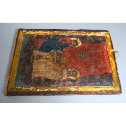 "Sfanta Treime" icoana pe lemn Oltenia sfarsit de sec XVIII-inceput de sec XIX