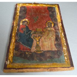 "Sfanta Treime" icoana pe lemn Oltenia sfarsit de sec XVIII-inceput de sec XIX