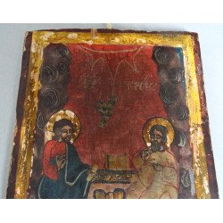 "Sfanta Treime" icoana pe lemn Oltenia sfarsit de sec XVIII-inceput de sec XIX