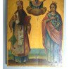 Sfantul Vasile, Sfanta Pulheria, Maica Domnului icoana pe lemn 1862