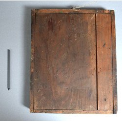 "Sfinții Nifon și Haralamb" icoana pe lemn atelier moldovenesc de factura baroca 1881