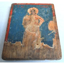 "Sfântul Arhidiacon Ștefan" icoana de factura greceasca tempera și foita de aur pe lemn sfarsit de secol 18