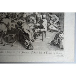 Andrea Zucchi după Silvestro Manaigo, după Jacopo Tintoretto "Cina cea de taina" acvaforte c. 1720