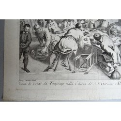 Andrea Zucchi după Silvestro Manaigo, după Jacopo Tintoretto "Cina cea de taina" acvaforte c. 1720