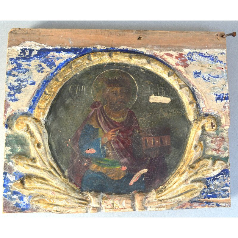 "Proorocul David" fragment de catapeteasma Moldova secolul 18