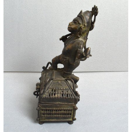 Hanuman statueta hindusa din bronz/alama sfarsit de secol 19 inceput de secol 20