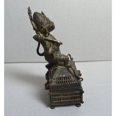 Hanuman statueta hindusa din bronz/alama sfarsit de secol 19 inceput de secol 20