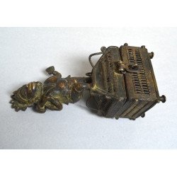 Hanuman statueta hindusa din bronz/alama sfarsit de secol 19 inceput de secol 20