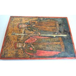 "Sfintii Imparati Constantin si Elena" icoana pe lemn secolele 18-19