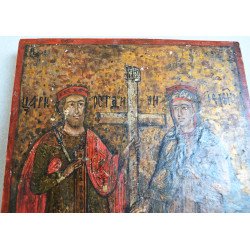 "Sfintii Imparati Constantin si Elena" icoana pe lemn secolele 18-19