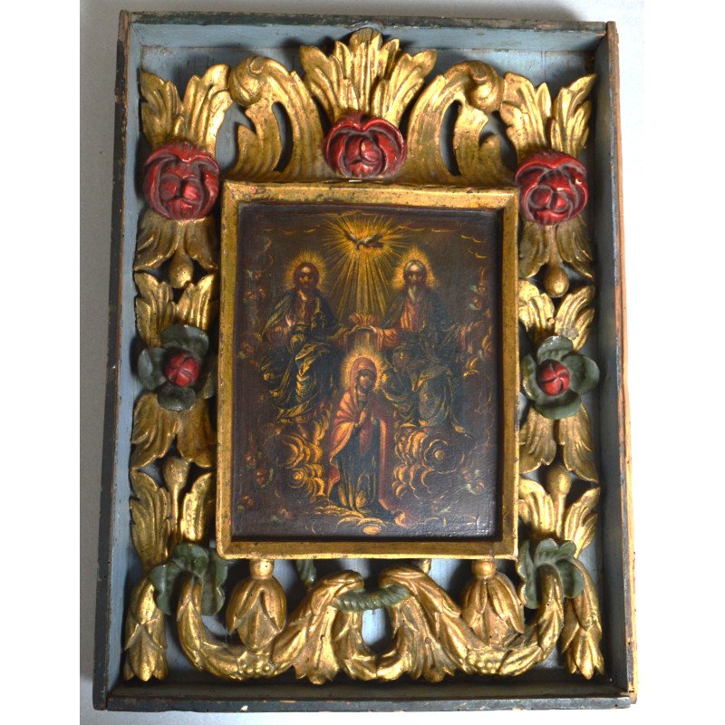 "Maica Domnului Incoronata" icoana pe lemn de Caldarusani 1806