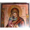 Icoana veche de factura rusă a Maicii Domnului cu Pruncul Feodorovskaia sfarsit de secol 19