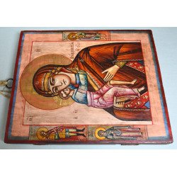 Icoana veche de factura rusă a Maicii Domnului cu Pruncul Feodorovskaia sfarsit de secol 19