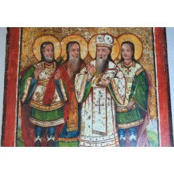 Ioan Irimescu zugrav "Sfinții Mina, Haralambie, Antonie și Trifon" icoana pe lemn 1878