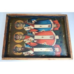 "Sfinții Trei Ierarhi Vasile , Grigore și Ioan Gură de Aur" icoana pe lemn 1884