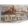 Rudolf Schweitzer–Cumpăna "Peisaj citadin" acuarela