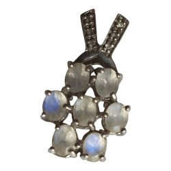 Pandantiv argint ornamentat cu cristale stil opal
