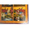 "Sfinții Mina , Gheorghe, Dimitrie și Arhanghelul Mihail înger al Apocalipsei" tempera grasa pe lemn secolul 19